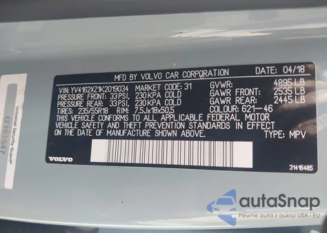 2019 Volvo Xc40 T5 Momentum/T5 R-Design z USA, uszkodzony, nr VIN YV4162XZ1K2019034